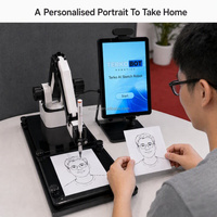 Robot artiste dessinateur de portraits à bras robotisé pour stand d'exposition, machine robotique interactive pour événements commerciaux