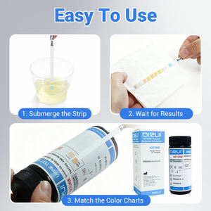Dirui Fabrika Hızlı <span class=keywords><strong>Test</strong></span> Keton İdrar Analiz Sistemi Tıbbi Laboratuvar Kullanımı 100 Şerit/Şişe Sınıf II Kapsamlı İdrar Testi - Product Image 2