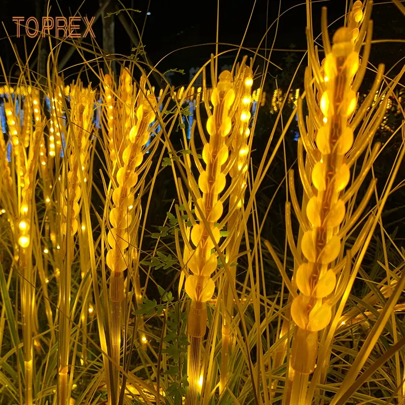 IP65 Waterproof Golden Wheat Waves Growing LED Landscape Light 220V Outdoor Event Decoration for Christmas Party