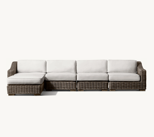 Modern Luxury All Weather Patio Garden Hotel Pool <b>Rattan</b> Set Outdoor Leisure Furniture Modular <b>Sofa</b>-Chaise Sectional - Product Image 1