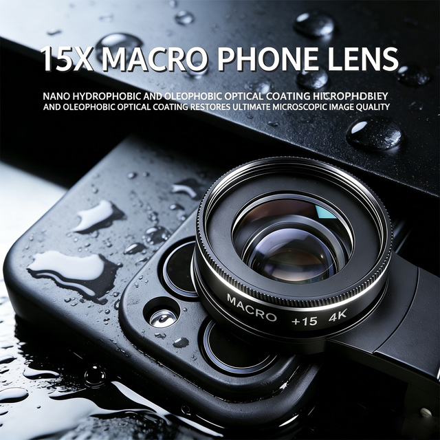 Professional Photography Phone Camera 4K HD 37MM 15X Macro Lens for Eyelashes Diamond Jewelry Smartphone 30X Macro Lens