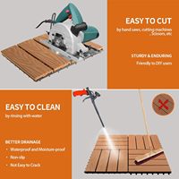Baldosas Cuadradas Encajables de Madera de Acacia Natural de Alta Calidad para Terraza Exterior, 30x30cm, Sistema de Clic Fácil, Resistentes a la Humedad, Modernas