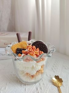 Glass <b>Cup</b> Dessert Scented Candle Simulation Fruit Yogurt Ice Cream Soy Wax Decor Gift - Product Image 3