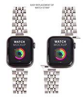 Bracelets de montre intelligents professionnels en métal tendance, vente chaude, pour montres de 38mm, 40mm, 41mm, 42mm, 44mm, 45mm, en acier inoxydable 304