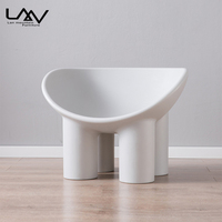 Chaise de salle à manger en plastique PE en forme de patte d'éléphant, chaise de loisirs en plastique pour salon – Grande Vente