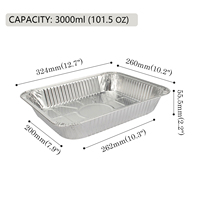 9x13 Zoll Halbe Größe Dampfgarer-Tiefbehälter Einweg-Aluminiumfolie Lebensmittelbehälter mit Deckeln für Restaurant-Catering