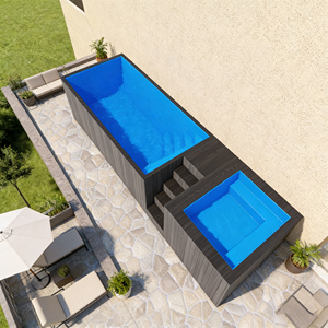 ชุดอุปกรณ์ว่ายน้ำอเนกประสงค์ สระว่ายน้ำแบบไม่มีขอบ ขนาด 15 ฟุต สำหรับเด็ก สระว่ายน้ำแบบคอนเทนเนอร์ สระว่ายน้ำแบบตั้งพื้น - Product Image 1