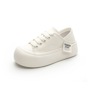2025 Spring New Women's Sports Casual All- <b>Match</b> <b>Board</b> Shoes Big Head Single-Layer Slip-On White Shoes - Product Image 1