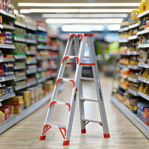 <span class=keywords><strong>Escalera</strong></span> telescópica plegable de aleación de aluminio con Marco en A moderno multifuncional engrosada de doble cara 150kg almacén Exterior de carga 9 - Product Image 5