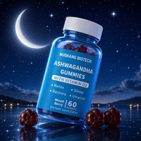 Gummies à l'ashwagandha avec vitamine D2 pour un sommeil calme - Relaxation et soutien de l'humeur, végétaliennes pour hommes et femmes, directement de l'usine