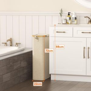 Oxford Cloth Laundry <b>Basket</b> With Lid 72cm <b>Foldable</b> Rectangle Storage Bin For Bathroom Clothes Organizer - Product Image 1