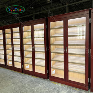 Humidor à cigares de grande taille, design classique, en bois de cèdre espagnol et acajou, avec double porte, logo de la marque 4000 - Product Image 2