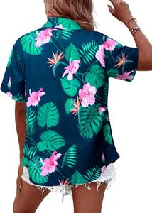 Outfits Printed <b>Hawaiian</b> <b>Shirt</b> Soft Cool Summer Hawaii <b>Shirts</b> Floral Tropic Print V Neck T-<b>Shirt</b> Short Sleeve Button Up Tops - Product Image 4