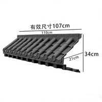 Tuile de toit en plastique PP avec cadre de support, style chinois, en résine synthétique, pour pavillon, jardin et décoration de bâtiment