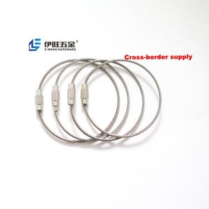 Porte-clés en acier inoxydable YIWANG, anneau porte-clés, fil pour étiquette de bagage, pour cartes d'identification à glissière - Product Image 1