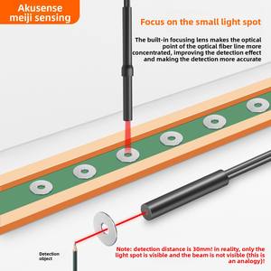 AKUSENSE-Sensor de fibra óptica con lente integrada, sonda de enfoque de punto pequeño, distancia de detección de 30mm, serie original de origen chino - Product Image 3