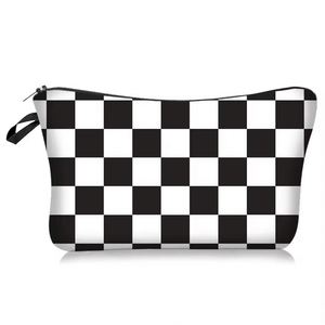Ladies Large Capacity Daisy Flower Cosmetic Bag Soft Fabric Polyester Zipper Travel-friendly <b>Makeup</b> <b>Storage</b> Wash Dumpling - Product Image 5