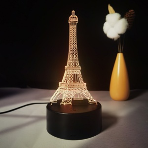 3D Art LED Night Lamp with <b>Remote</b> Control ABS Material Luminous Crystal Decor for Desktop or Bedside for Home Decor - Product Image 1