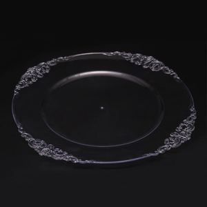 Assiettes de chargeur en or <span class=keywords><strong>transparent</strong></span> 13 \ "Assiette de service décorative réutilisable personnalisable en <span class=keywords><strong>plastique</strong></span> <span class=keywords><strong>transparent</strong></span> pour la fête de mariage - Product Image 3