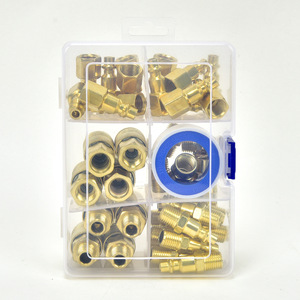 <b>Quick</b> Coupler 45Pc Kit 1/4 Npt Internal External Thread Male Female <b>Connectors</b> Plastic Box Pneumatic Parts - Product Image 3