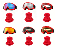 Masque de moto avec cagoule, masque de ski pour moto tout-terrain, VTT, motocross, course, avec cache-cou et bandana