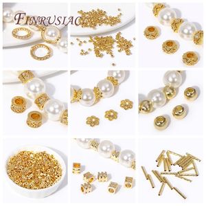 Alla moda in ottone <span class=keywords><strong>con</strong></span> cerchi di zircone <span class=keywords><strong>perline</strong></span> cornici in oro 18K placcato in metallo attraverso fori perlina connettori struttura fai da te per la produzione di gioielli - Product Image 6