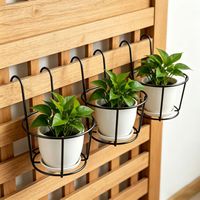 Dekorasi Balkon Taman Rumah Gantungan Tanaman Indoor Outdoor Pot Gantung Bentuk Bulat Keranjang Kawat Logam Pot Bunga Buatan Cina