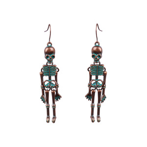 Pendientes de esqueleto de aleación de zinc galvanizados, joyería de moda unisex para Halloween - Product Image 5