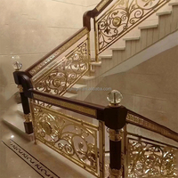 Haute métal laiton personnalisé moderne haut-bon garde-corps d'escalier moderne fer garde-corps pour escaliers intérieur garde-corps main courante d'escalier