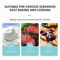2024 nouveaux produits cuisine bas bon prix Mini fabricant résistant à la chaleur petit 5 pièces ensemble de spatule en Silicone avec manche en bois