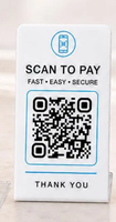 Support de paiement sans contact en acrylique personnalisé avec code QR à scanner, en forme de L, pour café