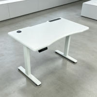 Cadre de bureau électrique réglable en hauteur à double moteur, moderne, en métal blanc, à 2 niveaux, avec poutre télescopique, ergonomique, pour position assise ou debout