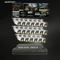 Système de caméra de sécurité 4K à 32 canaux, 24x8MP CMOS, caméras bullet intelligentes double PoE, audio bidirectionnel, vision nocturne, grand angle, NVR IP