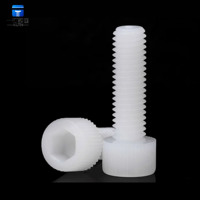 Vis cylindriques à six pans creux en nylon DIN912, blanc naturel, M3-M12, fixations isolantes pour montage de châssis électronique