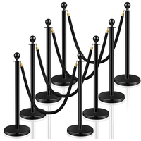 Poteaux de barrière de file d'attente durables de 2 m avec ceintures rétractables, barrière en acier inoxydable, contrôle de foule, séparateurs de ligne, Flexibarrier