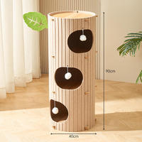 Griffoir suspendu pour chat et grand lit-caverne en carton durable de 30 cm de hauteur pour le repos et le griffonnage des chats