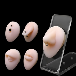 Herramienta de Práctica para Perforación de Orejas CRYSPURE, Modelo de Silicona, Simulación Realista de Piel Oscura, Modelo de Cuerpo Humano para Aretes y Nariz - Product Image 3