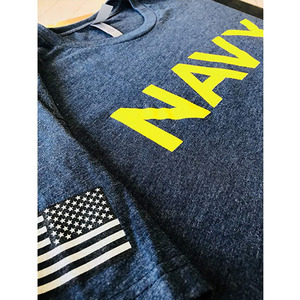 Camiseta con estampado de pantalla personalizado de EE. UU. Camiseta de manga corta con bandera Camiseta estilo marinero veterano naval Oem - Product Image 5