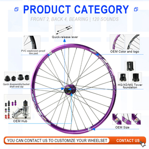 Roues de <span class=keywords><strong>VTT</strong></span> (vélo tout terrain) <span class=keywords><strong>26</strong></span>, 27,5 et 29 <span class=keywords><strong>pouces</strong></span>, grandes roues de vélo, roues DH AM 6 griffes, jantes 15 mm, 20 mm, 12 mm, 9 mm - Product Image 2