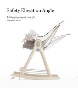 Chaise à bascule multifonctionnelle 3-en-1 moderne en bois massif, réglable, pour bébé, avec <span class=keywords><strong>table</strong></span> à manger et tabouret, siège à pieds robustes, mobilier pour enfants - Product Image 6