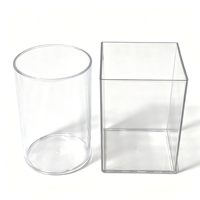 Porte-crayons carré transparent en plastique simple, organisateur de papeterie pour étudiants, organisateur de bureau, porte-stylos créatif en acrylique