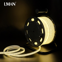 Bande lumineuse LED SMD2835 220V, 180 LED/m, étanche, flexible, pour chantier extérieur, éclairage portable