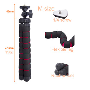 Trípode de pulpo de espuma EVA + Metal Universal Hoshi 2019 con trípode portátil + conector de 1/4 "para teléfono de coche Gopro <span class=keywords><strong>Nikon</strong></span> tamaño S/M/L - Product Image 4