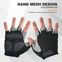 Guantes Deportivos sin Dedos de PU con Agarre de Silicona Antideslizante y Malla Acolchada para Gimnasio, Ciclismo, Entrenamiento, Ejercicio, Unisex