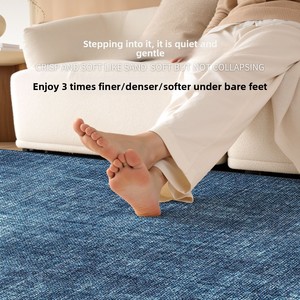 Tapis Bauhaus bleu, style moderne du milieu du siècle, inspiré du design Bauhaus, revêtement de sol imperméable, décoration pour salon et chambre à coucher - Product Image 4