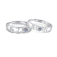 Ensemble de bagues de promesse personnalisées en moissanite et argent sterling pour couple, cadeau tendance pour fiançailles et anniversaire de mariage