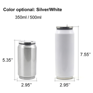 Canette de cola personnalisée en acier inoxydable à double paroi de 12 oz et 17 oz avec couvercle à paille, sublimation vierge, canette de cola isolée - Product Image 2