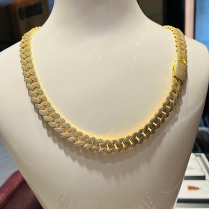 Hip Hop 15mm Width 925 Sterling Silver Rhodium Plated Moissanite Diamond Cuban Link Chain <b>Statement</b> Unisex <b>Necklace</b> - Product Image 1