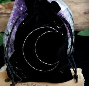 Бархатные мешочки для карт Таро, рун и магических принадлежностей с узором «полумесяц», на каждый день, на шнурке - Product Image 5