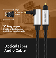 Câble audio optique Toslink de haute qualité à 90 degrés, 1m 2m 3m 5m, PVC, plaqué or 24K, blindage tressé, pour lecteur DVD HDTV, projecteur